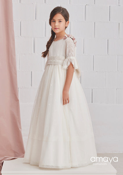 vestido de comunión blanco de Amaya